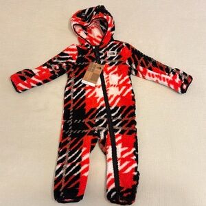 NWT Northface Baby Cabin Fleece Fiery Red One Piece 12m